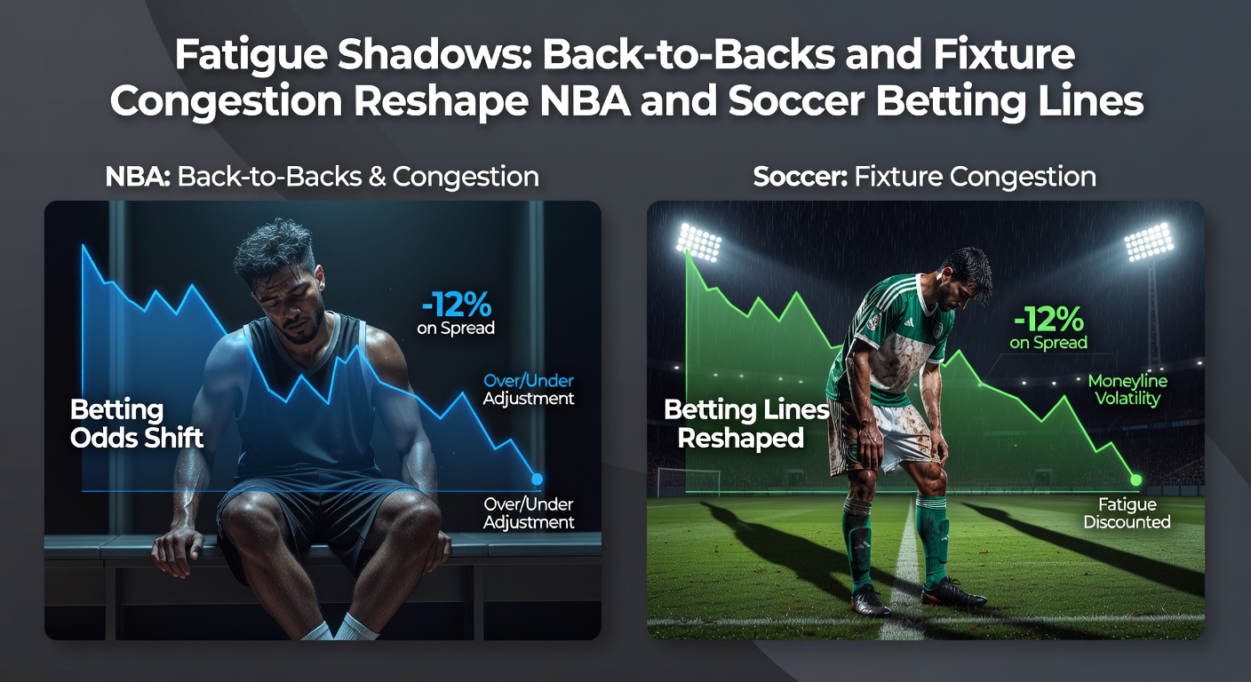 Soccer players exhausted after midweek fixture congestion, with dynamic betting lines adjusting for fatigue in Premier League and La Liga matches
