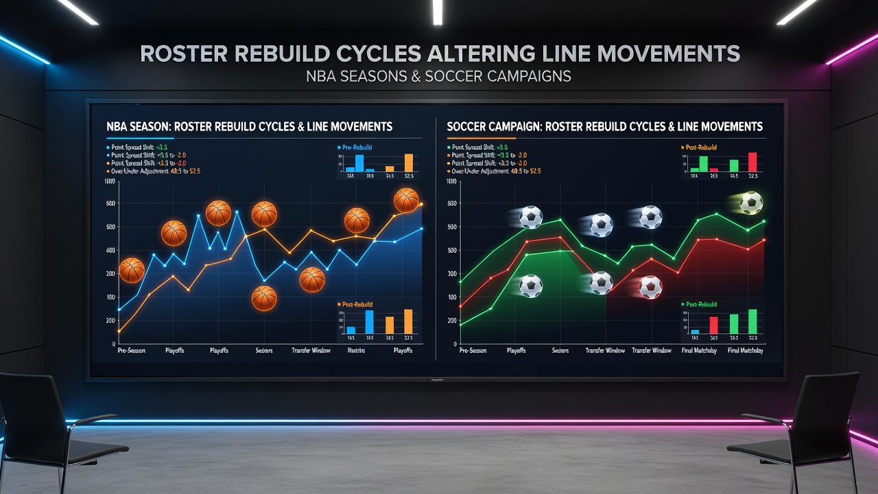 Soccer and basketball players during rebuild phases influencing seasonal betting market adjustments