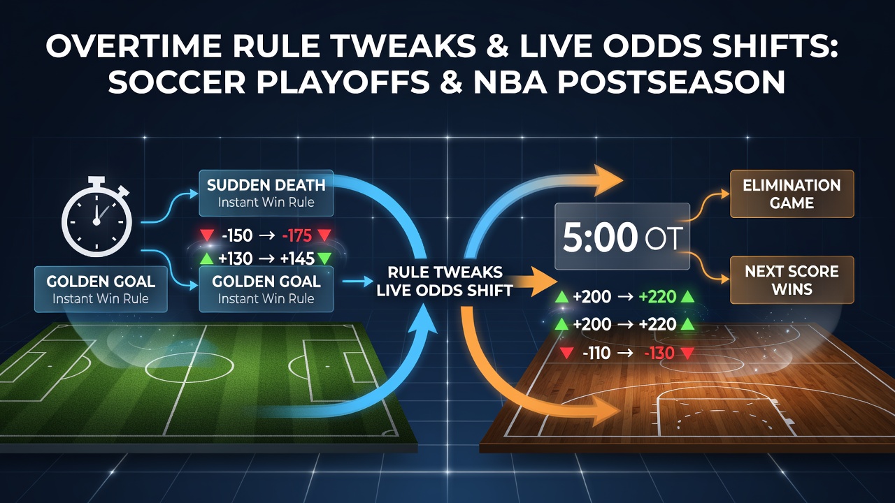Soccer playoff extra time action with betting odds overlay